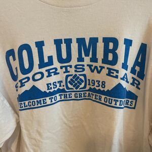 Columbia-sportswear Men's White and Cream T-shirt